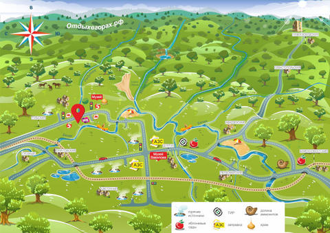 Карта-схема бальнеологического курорта Тульский