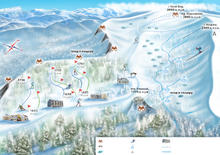 Схема трасс горнолыжного курорта Лаго-Наки, использование изображения возможно с разрешения администрации сайта отдыхвгорах.рф